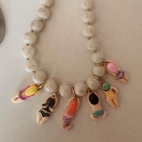 Anthropologie Jewelry - Beach Babes Beaded Charm Necklace
